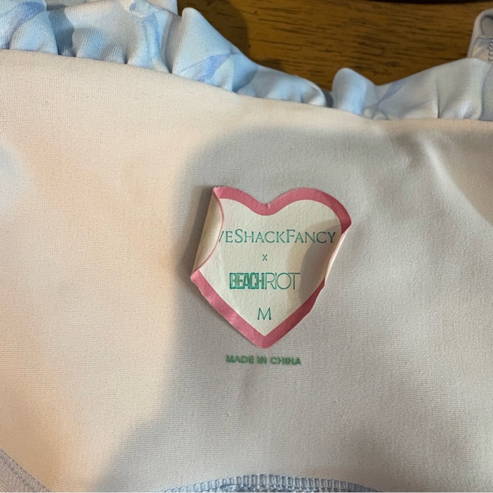 Love Shack Fancy Beach Riot Dana High Rise Blue Bow Leggings Size Medium - Picture 8 of 10